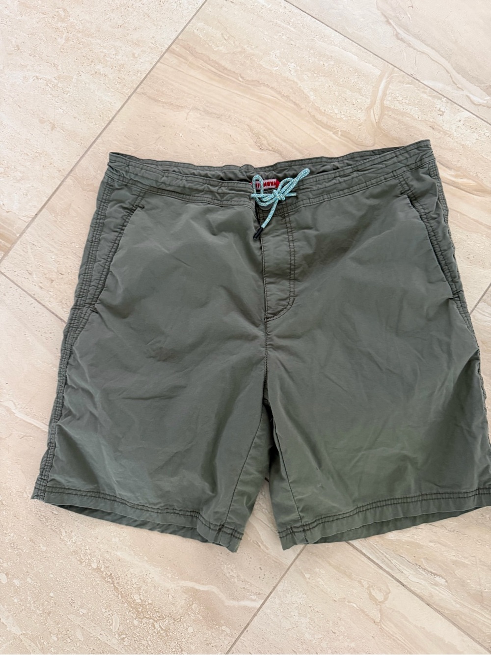 Unionbay Slater Stretch Pull-On Drawstring Shorts Olive Green Mens Size 38